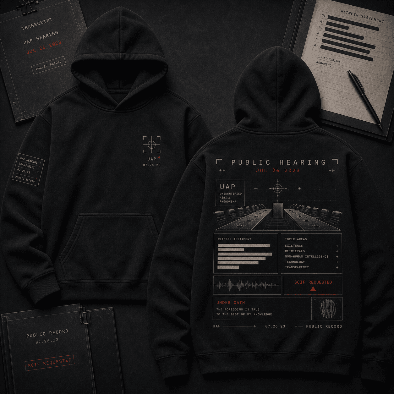 Public Hearing Hoodie mockup